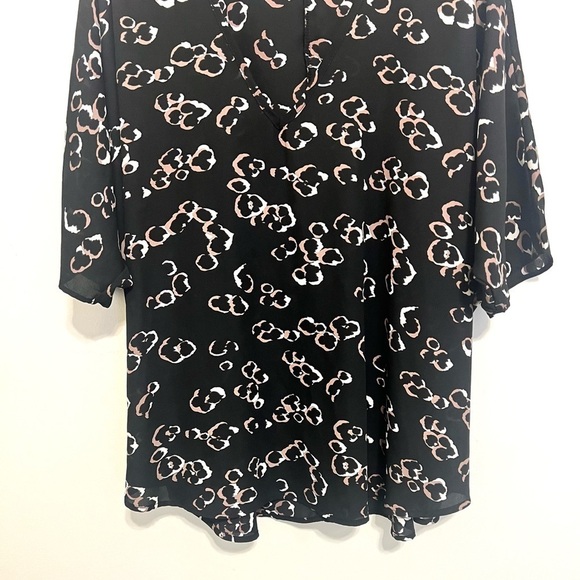 2/$30 By Together - Black & Brown V-Neck Animal Print Coverup/Top Size L - Picture 4 of 7